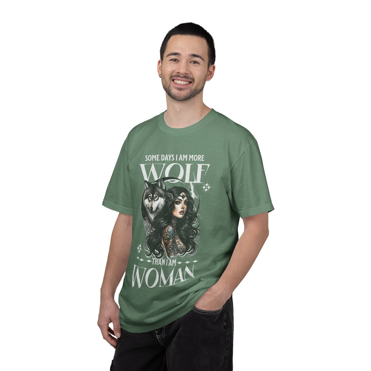 Some Days I Am More Wolf Than I Am Woman T-Shirt | Wolf Woman Illustration
