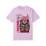 Baddie Book Graphic T-Shirt | Gothic Lip Art, Reading Girl Design