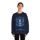 Aquarius Grim Reaper Zodiac Crewneck Sweatshirt | Water Bearer Hoodie Art