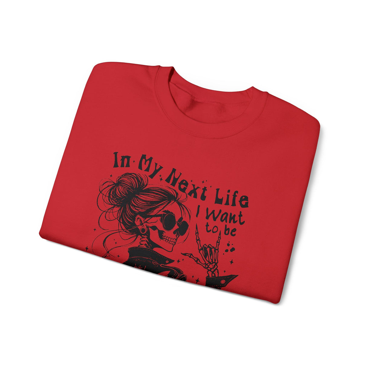 Karma Fairy Skeleton Illustration Crewneck Sweatshirt | Goth Skull Art, Boho Butterfly