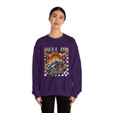 Hell on Wheels car graphic Sweatshirt | retro muscle car, flaming gates, vintage racing