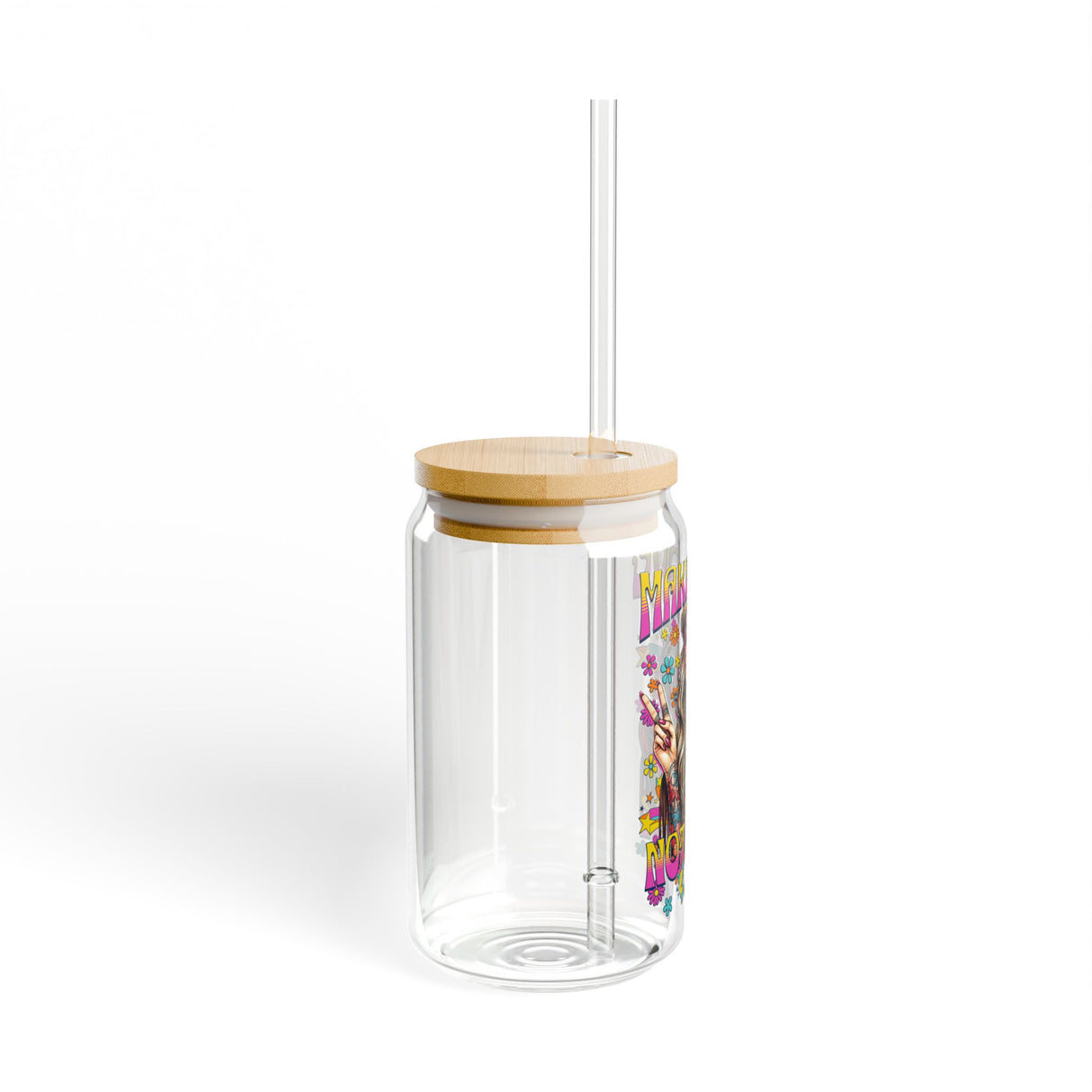 *EXCLUSIVE*MAKE LOVE NOT WAR Motivational Sipper Glass - 16oz with Tattoo-Inspired Design