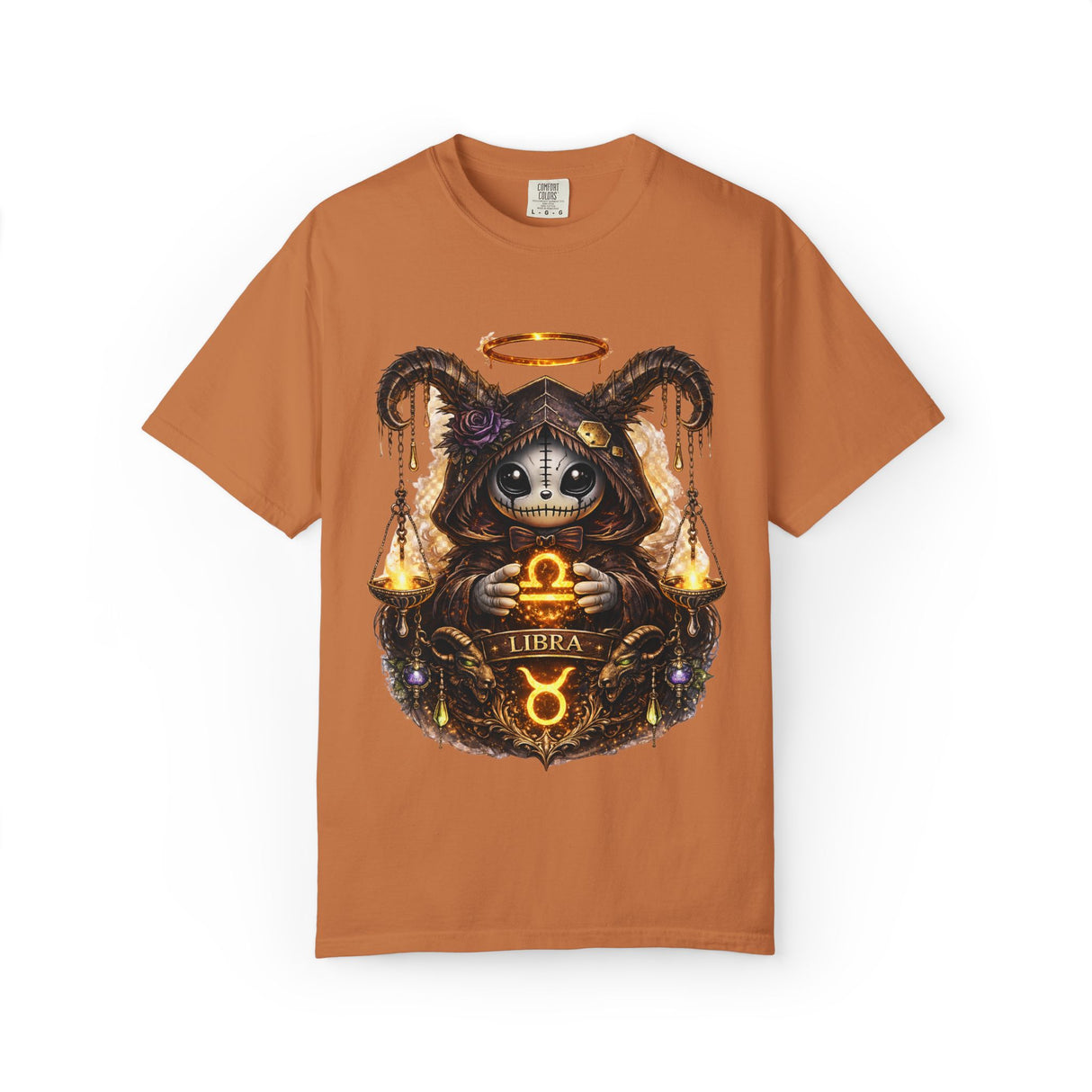 Libra Demon Cat zodiac scales T-Shirt | Astrology spooky occult tee