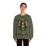 Taurus Dark Cute Goat Spirit Illustration Sweatshirt | Occult, Neon Green Zodiac