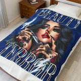 Beauty & Terror Velveteen Plush Blanket - Cozy Decorative Throw for Home