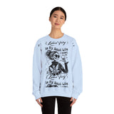 Karma Fairy Skeleton Illustration Crewneck Sweatshirt | Goth Skull Art, Boho Butterfly