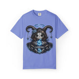 Capricorn Goat Skull Illustration T-shirt | Zodiac Astrology Shirt