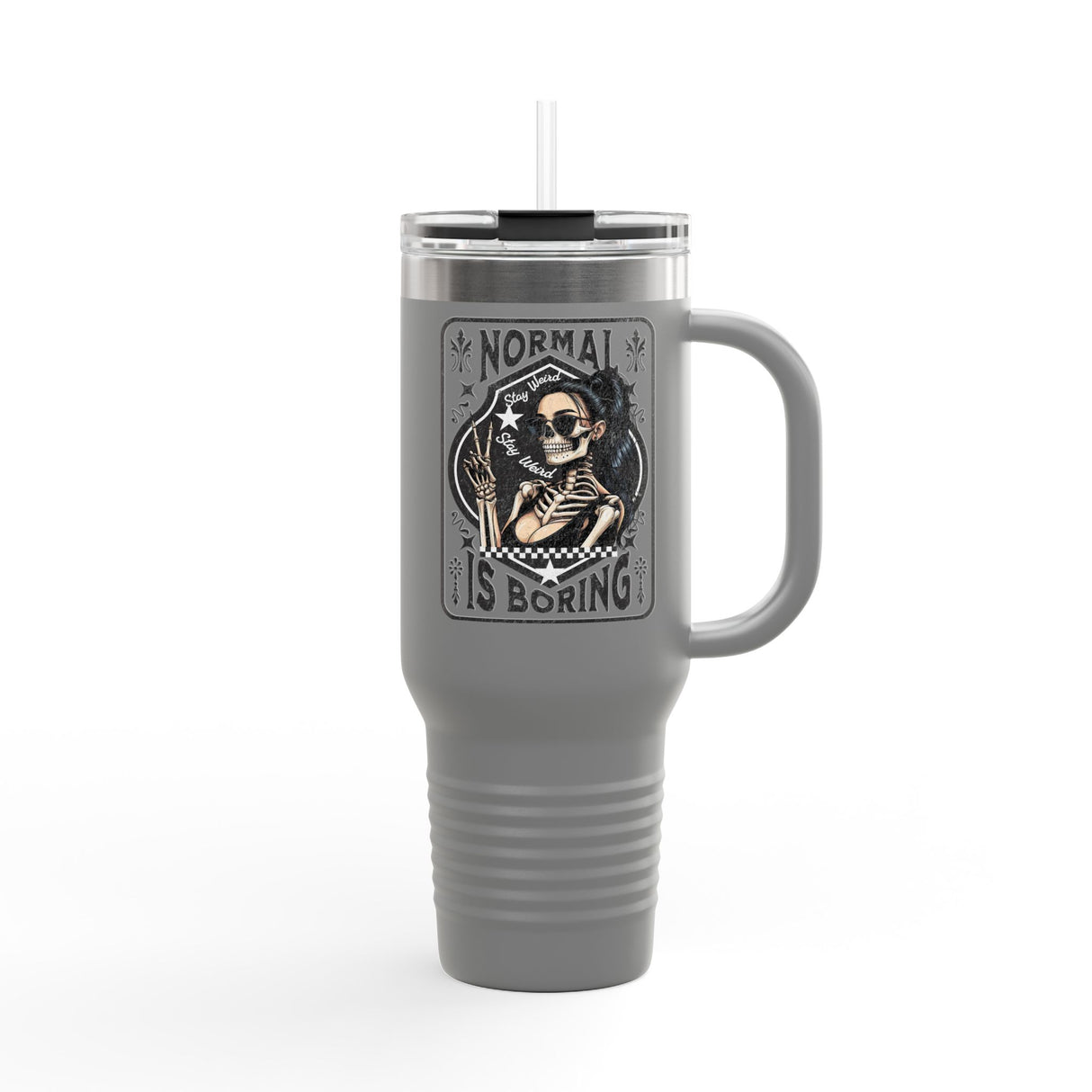 "Normal is Boring" Insulated Travel Mug, 40oz - Fun & Unique Design for Coffee Lovers