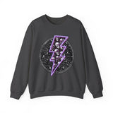 Skull Lightning Bolt Sweatshirt | Gothic Neon Skull Crewneck