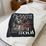 Plants Heal the Soul - Velveteen Plush Blanket - Cozy Decorative Throw for Home