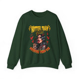 Hotter Than Hell Sweeter Than Sin Sweatshirt | Retro Tattoo Vampire, Gothic Horror