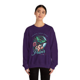 Unlock Your Inner Power crewneck sweatshirt | Moth, rose, moon illustration