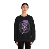 Skull Lightning Bolt Sweatshirt | Gothic Neon Skull Crewneck