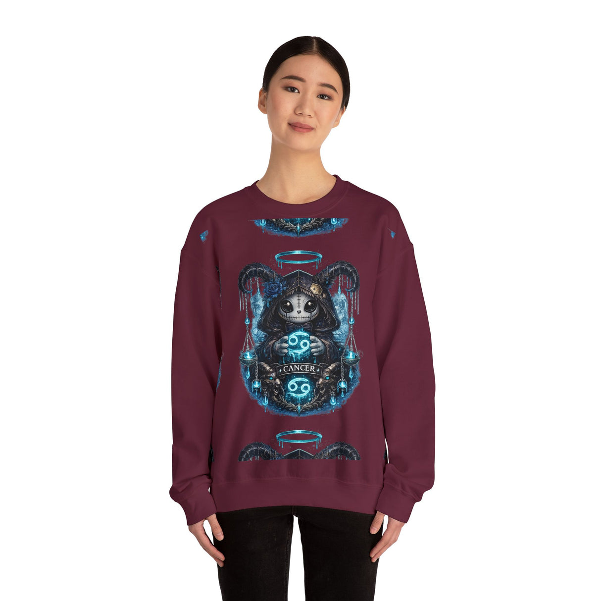 Cancer Zodiac Grim Reaper Illustration Sweatshirt | Astrology, Night Sky