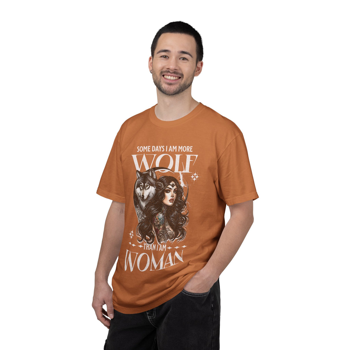 Some Days I Am More Wolf Than I Am Woman T-Shirt | Wolf Woman Illustration