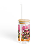 *EXCLUSIVE* GROWTH IS POSITIVE - RETRO VIBES - Sipper Glass - 16oz with Tattoo-Inspired Design
