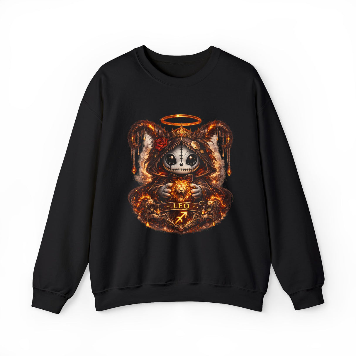 Leo Zodiac Skeleton Jester Crewneck Sweatshirt | Astrological Scorpio Style