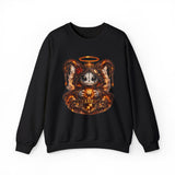 Leo Zodiac Skeleton Jester Crewneck Sweatshirt | Astrological Scorpio Style