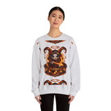 Fiery Sagittarius Ram Skull sweatshirt | Astrology Zodiac Crewneck