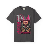 Baddie Book Graphic T-Shirt | Gothic Lip Art, Reading Girl Design