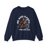 Me and Karma skull woman illustration Crewneck Sweatshirt | Vibe Like That