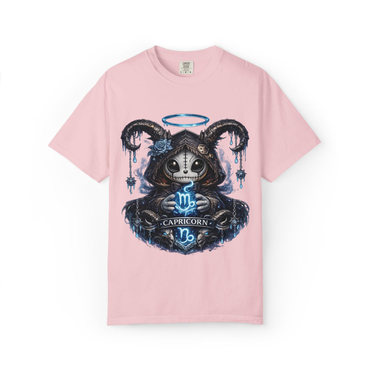 Capricorn Goat Skull Illustration T-shirt | Zodiac Astrology Shirt
