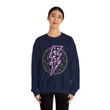 Skull Lightning Bolt Sweatshirt | Gothic Neon Skull Crewneck