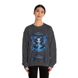 Aquarius Grim Reaper Zodiac Crewneck Sweatshirt | Water Bearer Hoodie Art