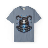 Capricorn Goat Skull Illustration T-shirt | Zodiac Astrology Shirt