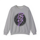 Skull Lightning Bolt Sweatshirt | Gothic Neon Skull Crewneck