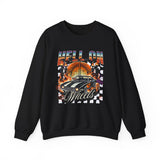 Hell on Wheels car graphic Sweatshirt | retro muscle car, flaming gates, vintage racing