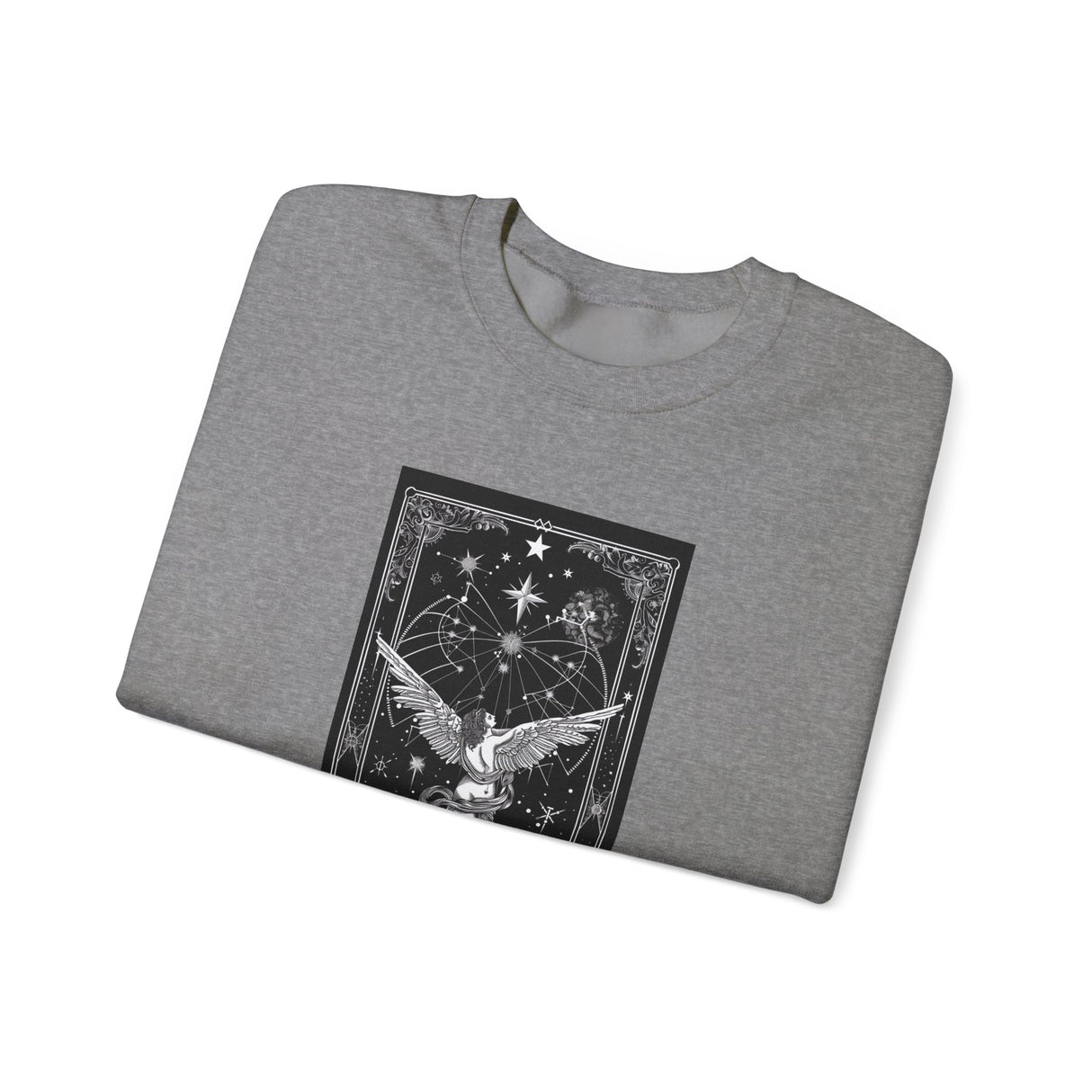 Tarot Angel Illustration Sweatshirt | Mystic Celestial Graphic Crewneck