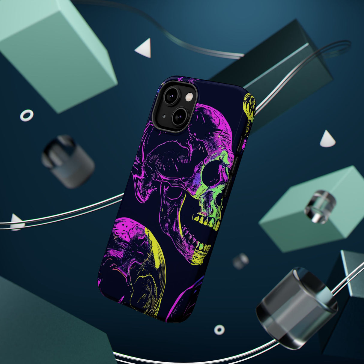 Neon Skull THREE -  Magnetic Tough Cases - Edgy Phone Protection for Bold Style