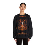Aries Skull Mystic Illustration Sweatshirt | Zodiac Ram, Dark Angel Halo