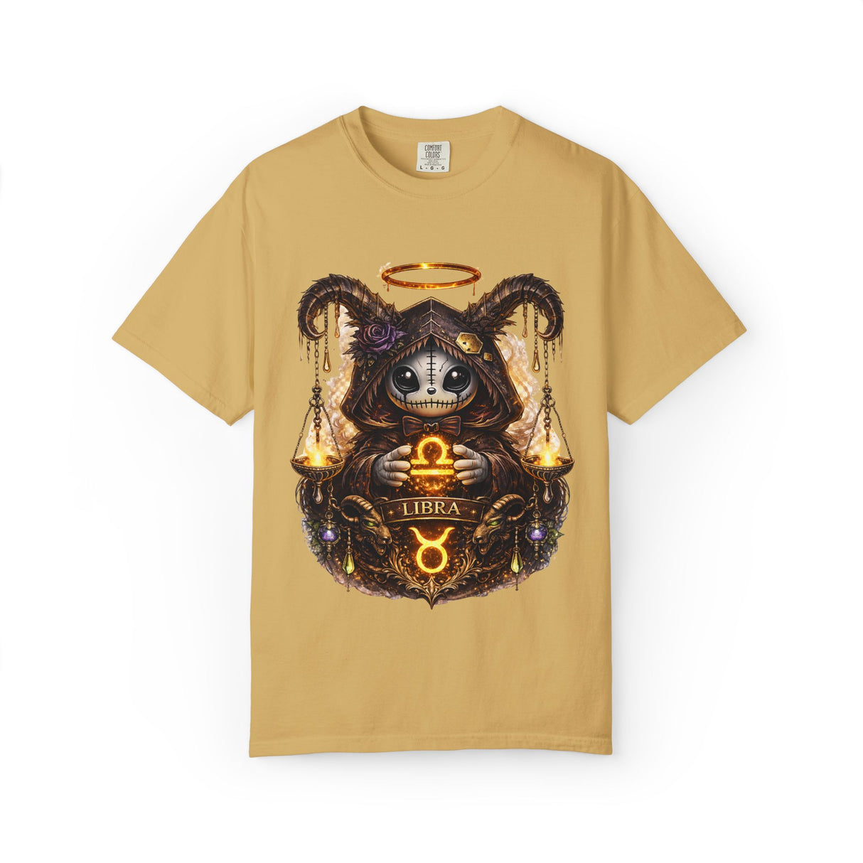 Libra Demon Cat zodiac scales T-Shirt | Astrology spooky occult tee