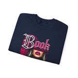 Baddie Book Graphic Sweatshirt | Gothic Pink Lips, Hand Tattoo Illustration