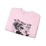 Karma Fairy Skeleton Illustration Crewneck Sweatshirt | Goth Skull Art, Boho Butterfly