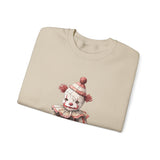 Vintage Rag Doll Clown Sweatshirt | Cute Sitting Clown Illustration