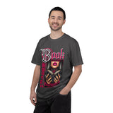 Baddie Book Graphic T-Shirt | Gothic Lip Art, Reading Girl Design