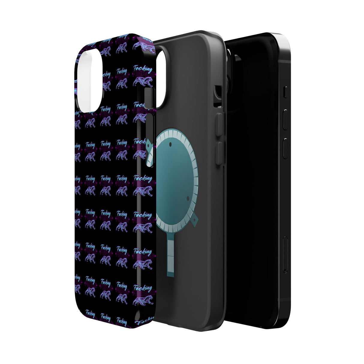 F-ing Fierce with Tiger & Neon Colors -  Magnetic Tough Cases - Edgy Phone Protection for Bold Style