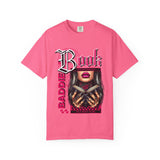 Baddie Book Graphic T-Shirt | Gothic Lip Art, Reading Girl Design