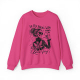 Karma Fairy Skeleton Illustration Crewneck Sweatshirt | Goth Skull Art, Boho Butterfly