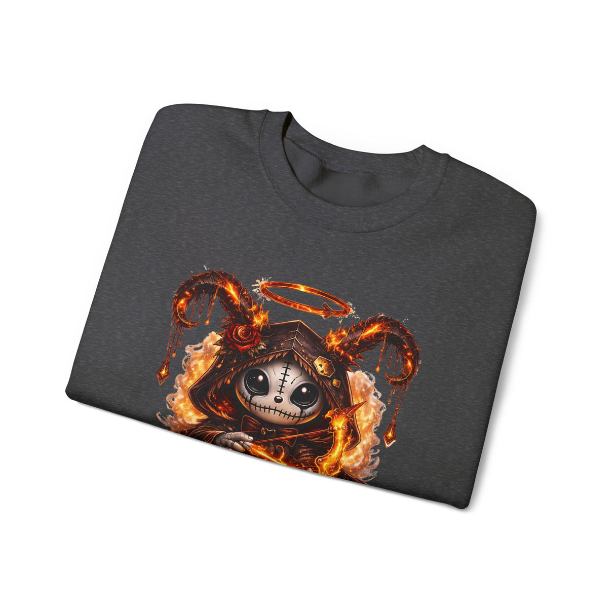 Fiery Sagittarius Ram Skull sweatshirt | Astrology Zodiac Crewneck