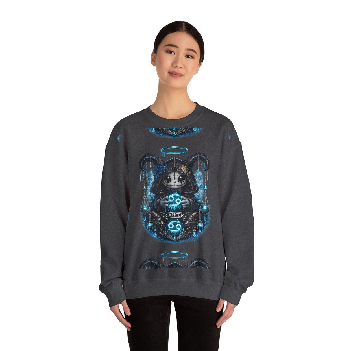 Cancer Zodiac Grim Reaper Illustration Sweatshirt | Astrology, Night Sky