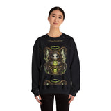 Taurus Dark Cute Goat Spirit Illustration Sweatshirt | Occult, Neon Green Zodiac