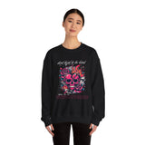 Skull Heart with Roses Crewneck Sweatshirt | Flaming Skull Graphic