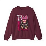 Baddie Book Graphic Sweatshirt | Gothic Pink Lips, Hand Tattoo Illustration