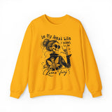 Karma Fairy Skeleton Illustration Crewneck Sweatshirt | Goth Skull Art, Boho Butterfly