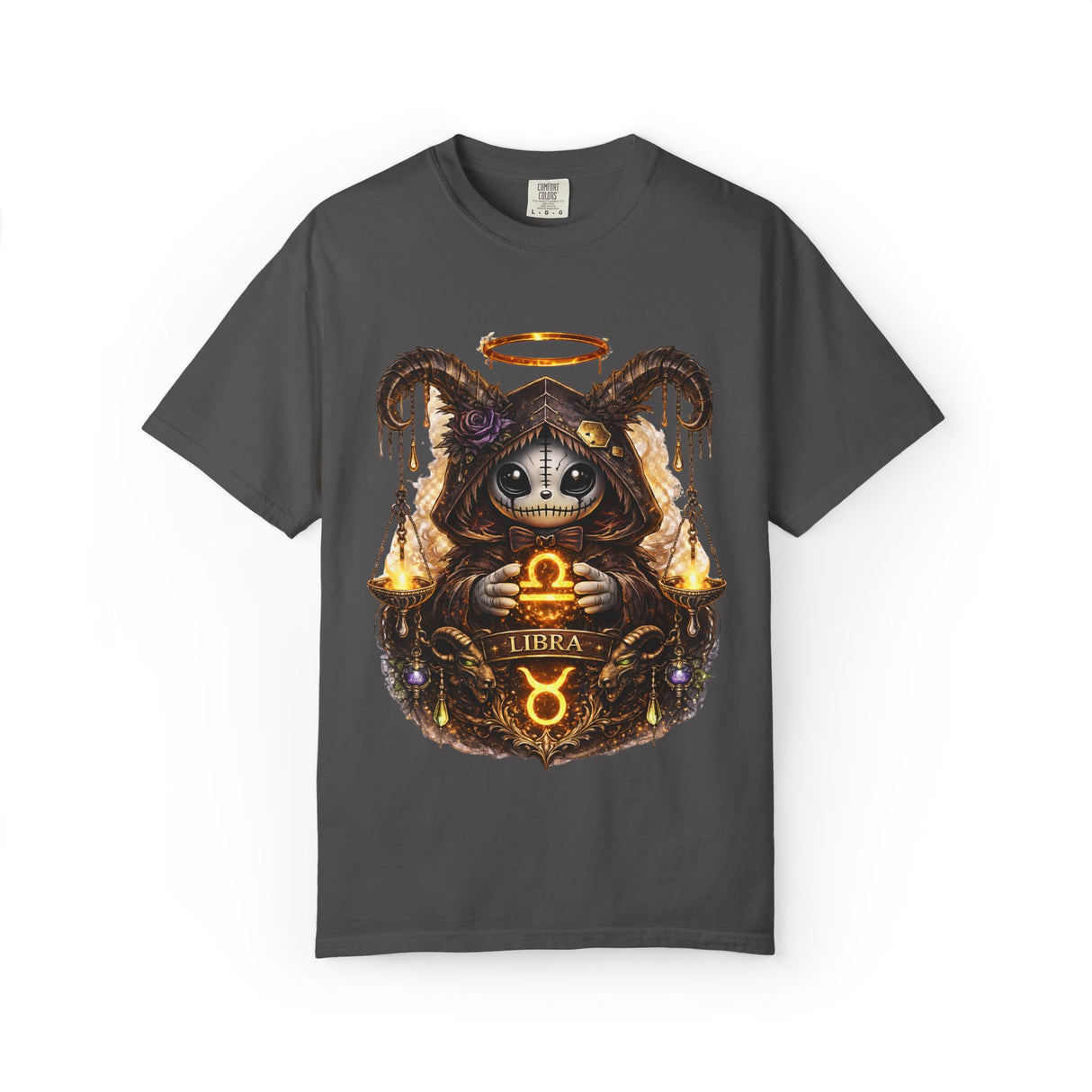 Libra Demon Cat zodiac scales T-Shirt | Astrology spooky occult tee