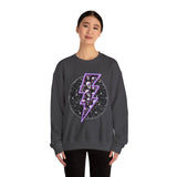Skull Lightning Bolt Sweatshirt | Gothic Neon Skull Crewneck